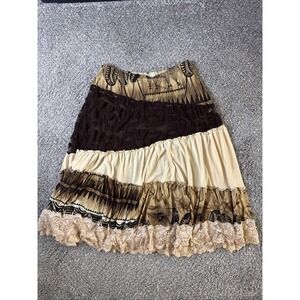 Ing Women's Tiered Laced-Lined Skirt Multicolored Size L
